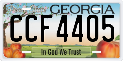 GA license plate CCF4405