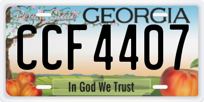 GA license plate CCF4407
