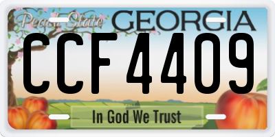 GA license plate CCF4409