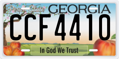 GA license plate CCF4410