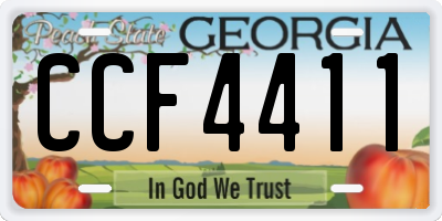 GA license plate CCF4411