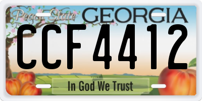 GA license plate CCF4412