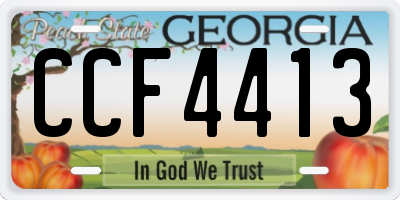 GA license plate CCF4413