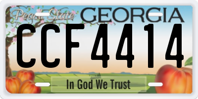 GA license plate CCF4414