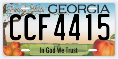 GA license plate CCF4415