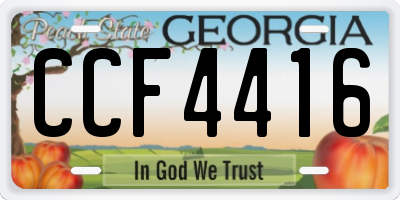 GA license plate CCF4416