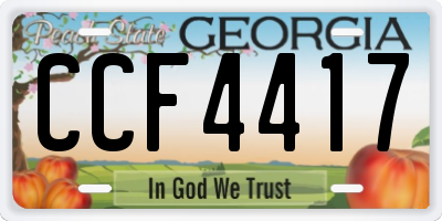 GA license plate CCF4417