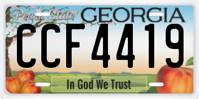 GA license plate CCF4419
