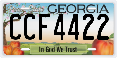 GA license plate CCF4422