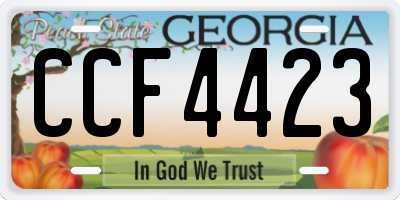 GA license plate CCF4423