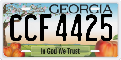 GA license plate CCF4425