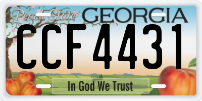 GA license plate CCF4431