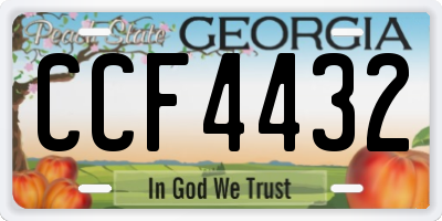 GA license plate CCF4432