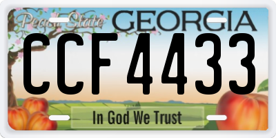 GA license plate CCF4433
