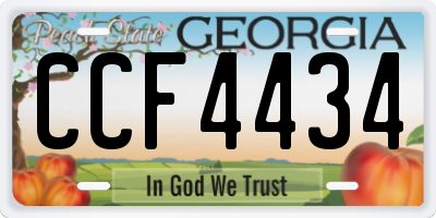 GA license plate CCF4434