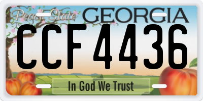 GA license plate CCF4436