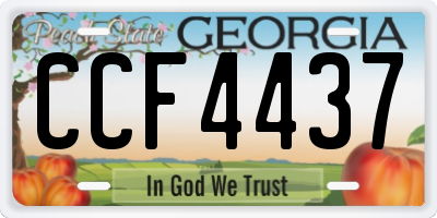 GA license plate CCF4437
