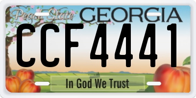 GA license plate CCF4441