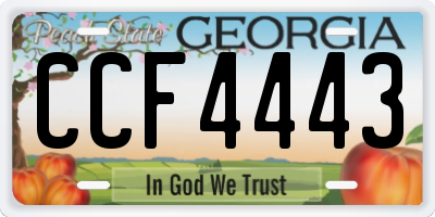 GA license plate CCF4443