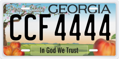 GA license plate CCF4444