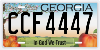 GA license plate CCF4447