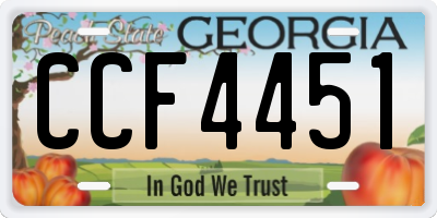 GA license plate CCF4451