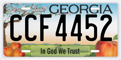 GA license plate CCF4452
