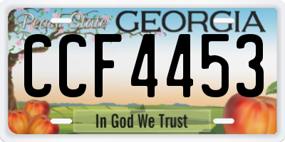 GA license plate CCF4453