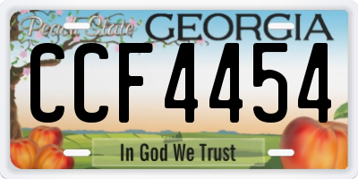 GA license plate CCF4454