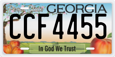 GA license plate CCF4455