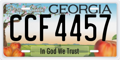 GA license plate CCF4457