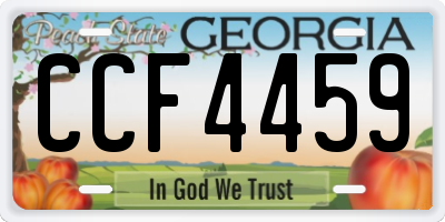 GA license plate CCF4459