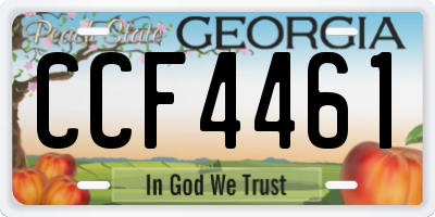 GA license plate CCF4461