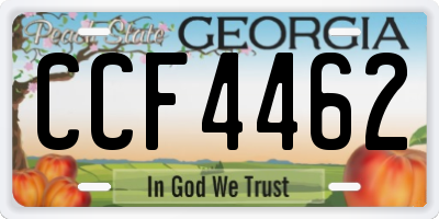 GA license plate CCF4462