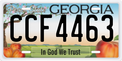 GA license plate CCF4463