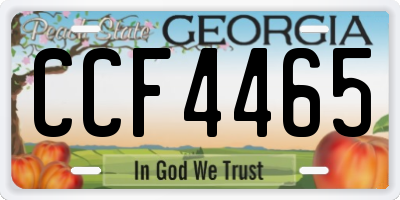 GA license plate CCF4465