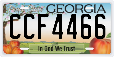 GA license plate CCF4466