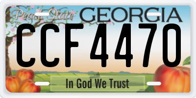 GA license plate CCF4470