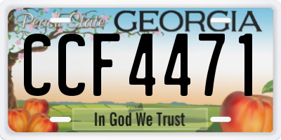 GA license plate CCF4471