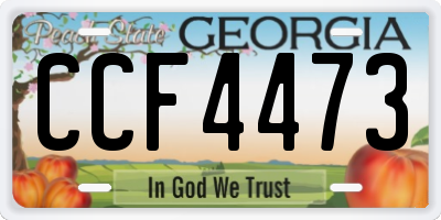 GA license plate CCF4473
