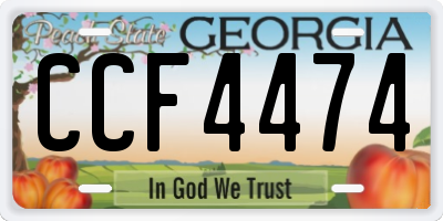 GA license plate CCF4474