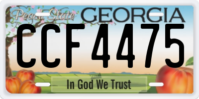 GA license plate CCF4475