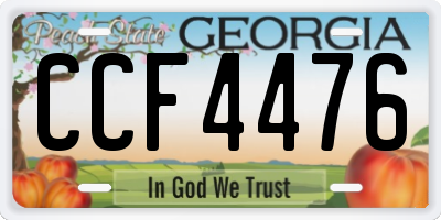 GA license plate CCF4476