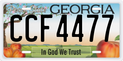 GA license plate CCF4477
