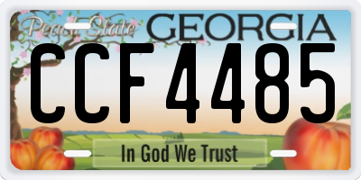 GA license plate CCF4485
