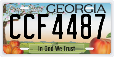 GA license plate CCF4487