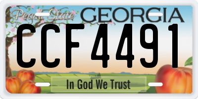 GA license plate CCF4491