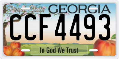 GA license plate CCF4493