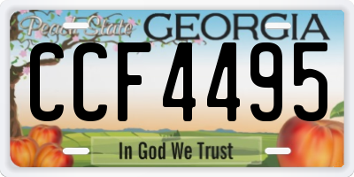GA license plate CCF4495