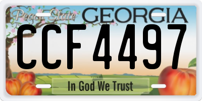 GA license plate CCF4497